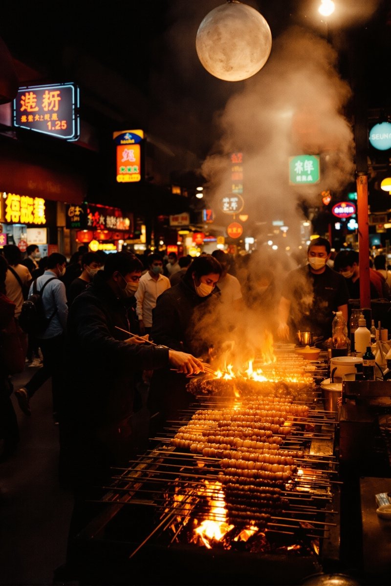 夜市霓虹 城市短片海报，纪录题材，长沙2025年作品